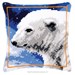 Coussin portrait d'ours blanc